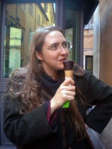 In Rome, discussing an excellent gelato.