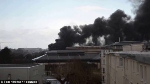 Fire at the National Archives in Kew London, Feb. 14, 2014.