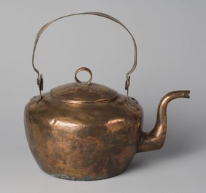 Very old copper teapot in the Philadelphia Museum of Art